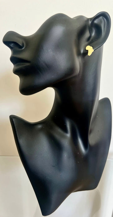 Gold Africa Map Earrings