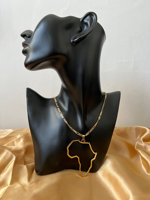 Africa Map Necklace Pendant- Outline