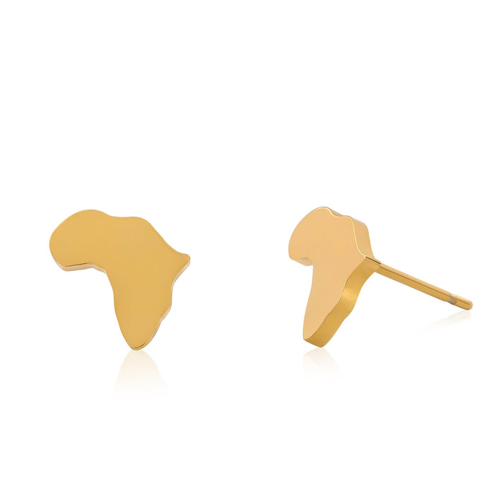 Gold Africa Map Earrings