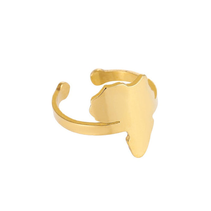Gold Africa Map Ring