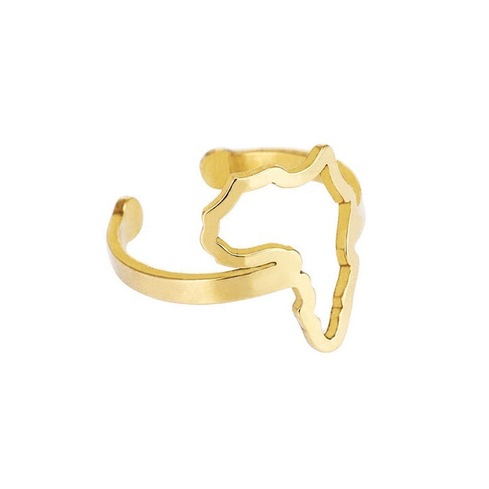 Gold Africa Map Ring