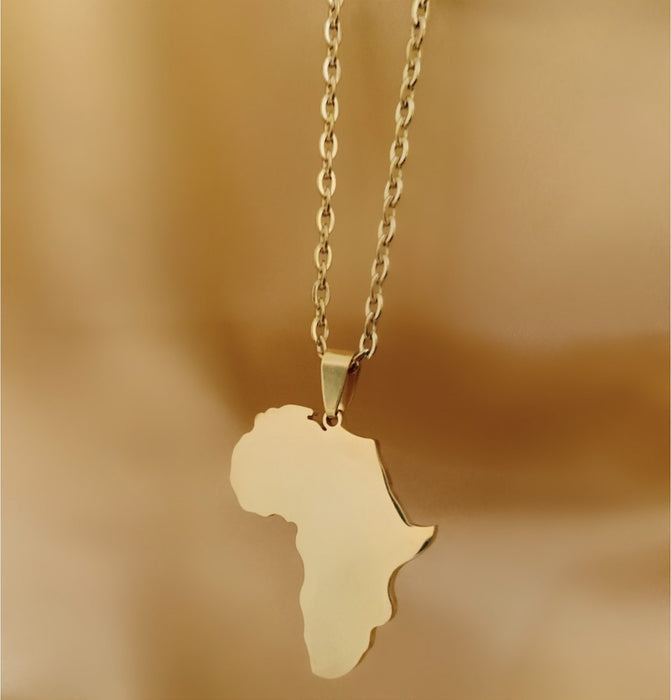 Africa Map Necklace Pendant- Plain